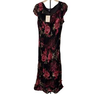 Glamour Angel Black & Pink Floral Maxi Dress